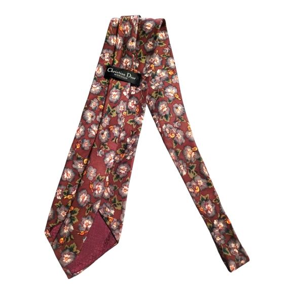 Vintage Christian Dior Monsieur Floral Silk Necktie - Picture 3 of 4